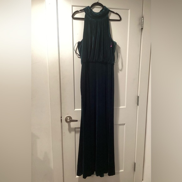 NWOT Eliza J Size 14 Mock Neck‎ Sleeveless Velvet Blouson Gown - Picture 3 of 12